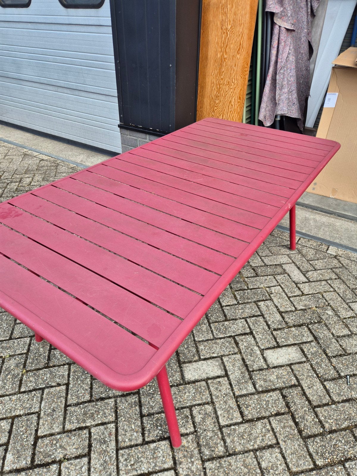 gebruikte fermob Luxembourg tafel 207x100 oudere kleur, Ophalen, Gebruikt, Rechthoekig, Aluminium