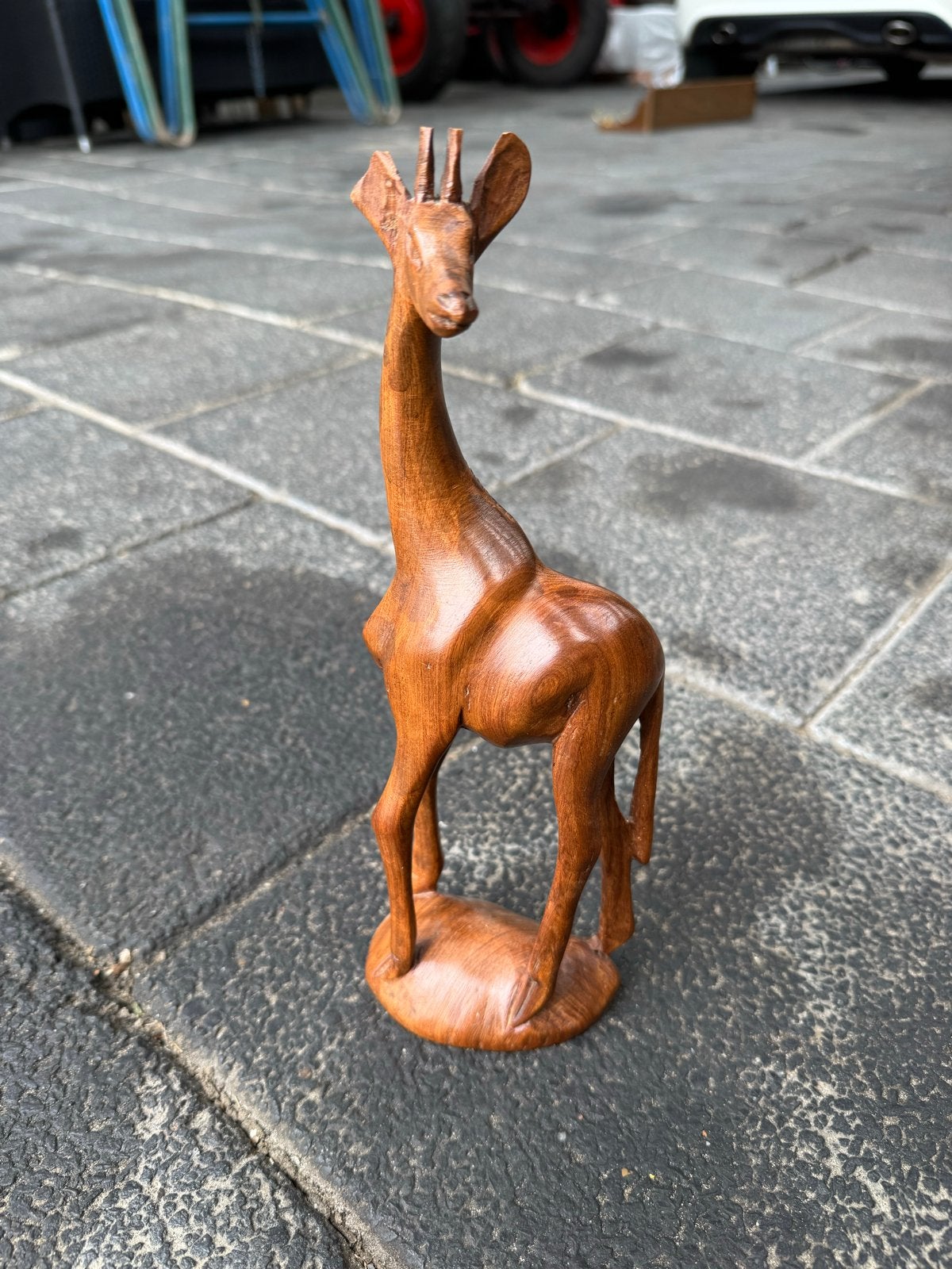 Houten Giraffe Beeldje - 26 cm hoog, Ophalen of Verzenden, Gebruikt, Dier