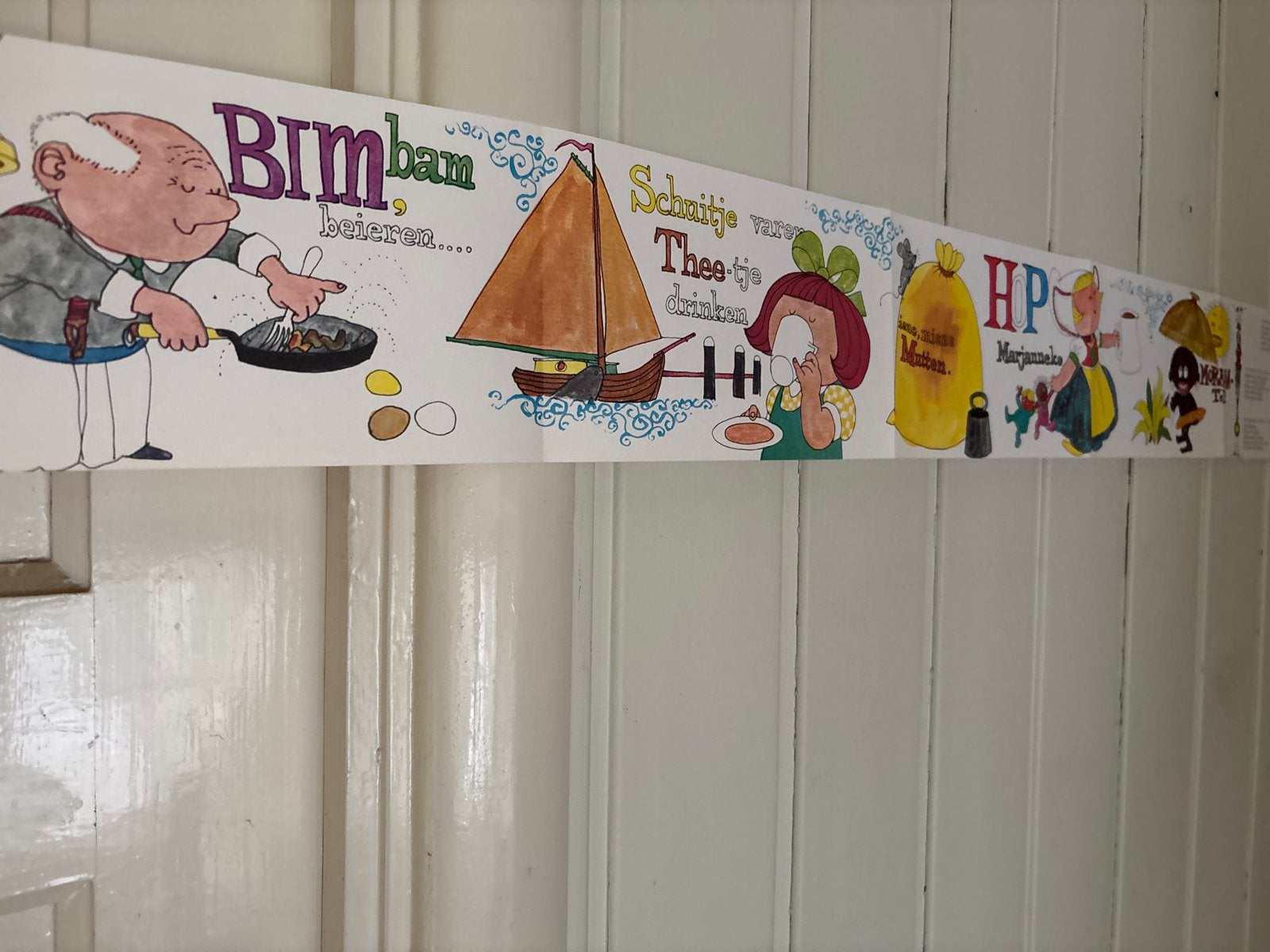 kinderkamer decoratie met oude liedjes 5 stroken, Ophalen of Verzenden, Zo goed als nieuw, Jongen of Meisje