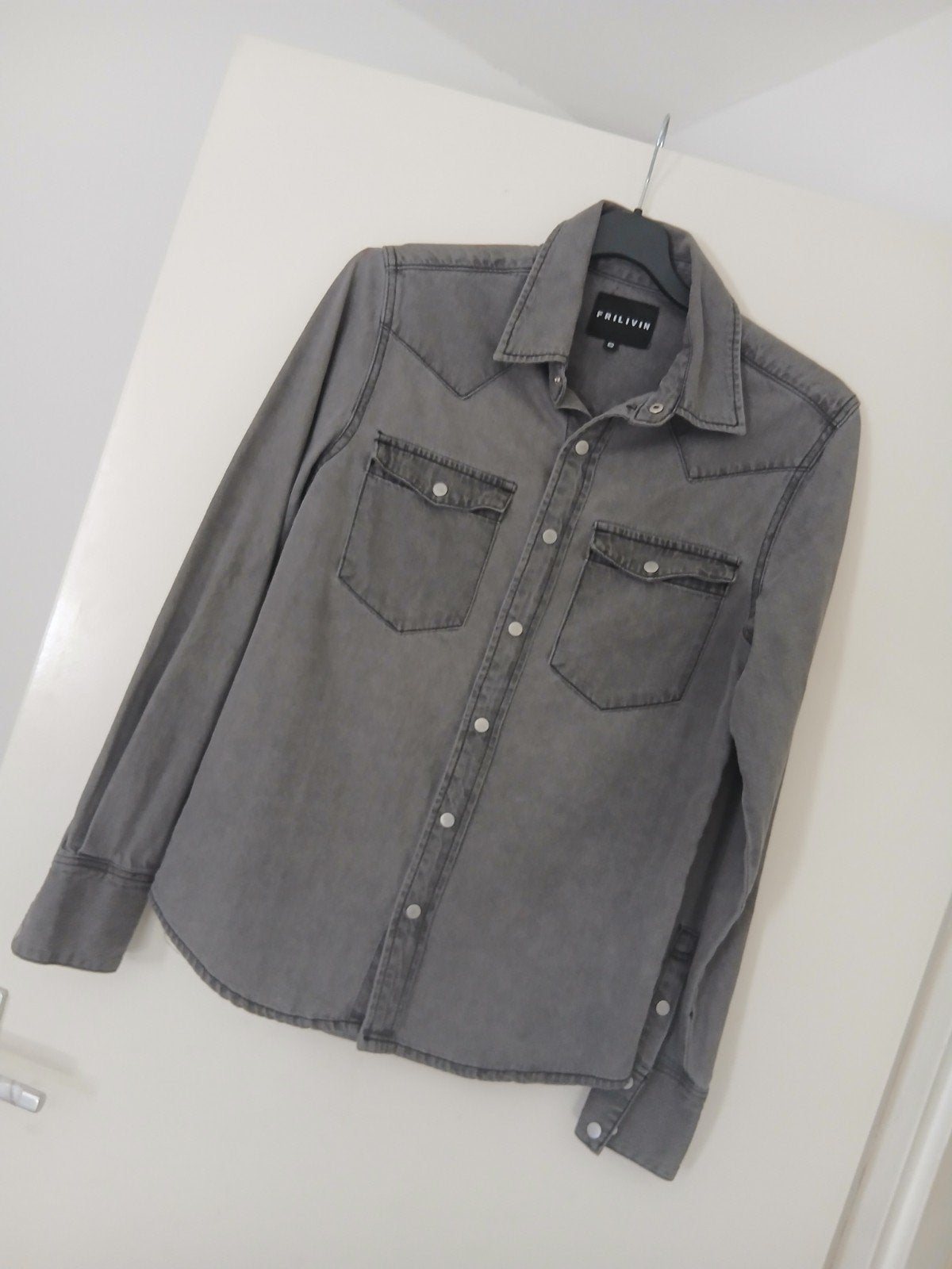 Frilivin spijkershirt heren - grijs - maat S, Halswijdte 38 (S) of kleiner, Frilivin, Ophalen of Verzenden, Grijs