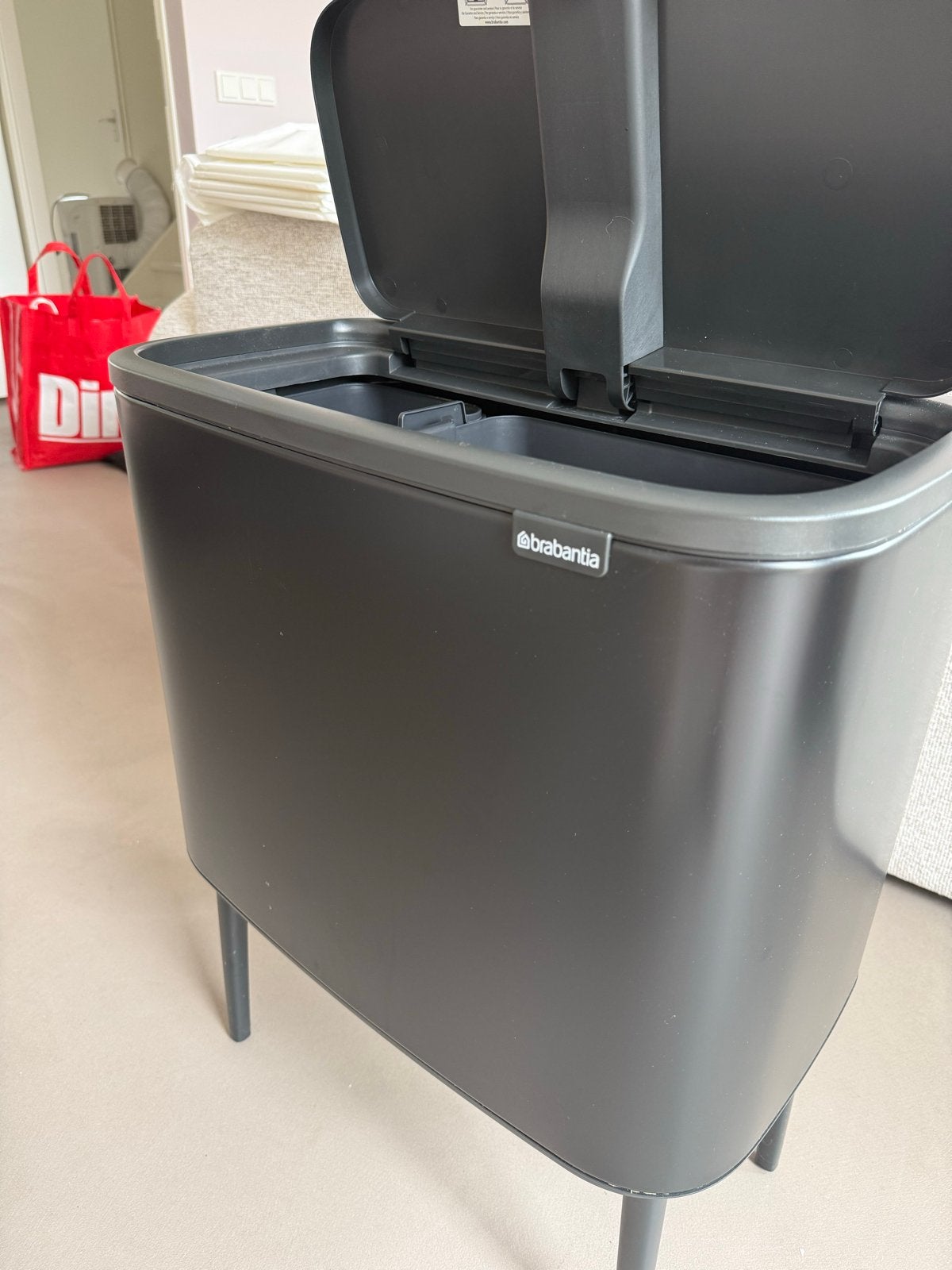 Brabantia Bo Touch Bin Hi 2x30L - Afvalscheiding, 40 liter of meer, Ophalen of Verzenden, Zo goed als nieuw, 75 – 100