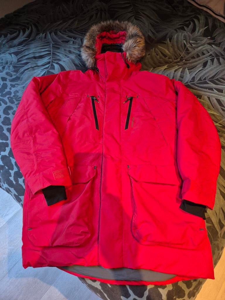 Didriksons winterjas rood - rits mist tandje, Kleding | Heren, Jassen | Winter, Maat 52/54 (L), Didriksons, Ophalen of Verzenden