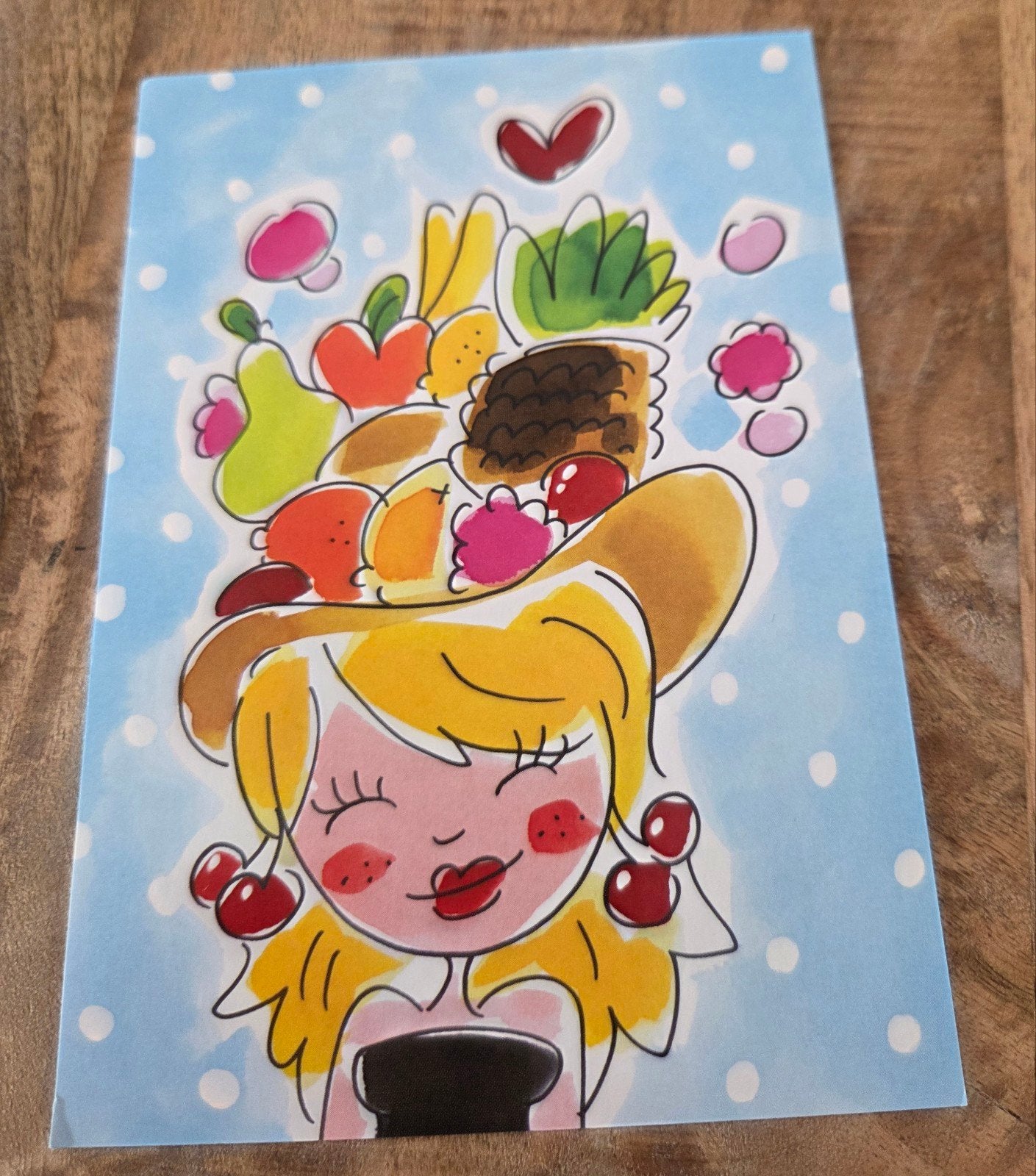 Vrolijk Meisje met Fruit - Blond Amsterdam, Verzenden, 1980 tot heden, Ongelopen, Kinderen