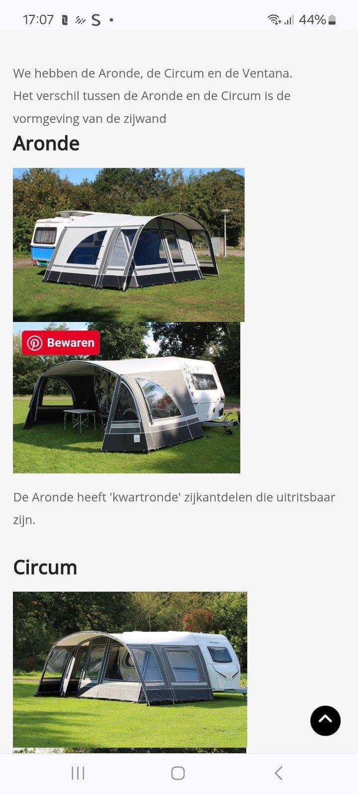 caravanluifel merk Fortex type Aronda.  Omloop 1050 cm., Ophalen, Nieuw, Tot en met 4