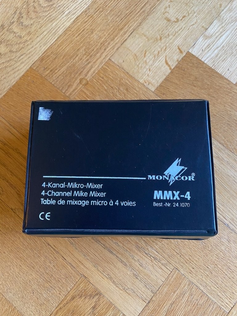Monacor MMX-4 compacte 4-kanaals microfoonmixer , nieuw, Ophalen of Verzenden, Nieuw, Minder dan 5 kanalen, Microfooningang