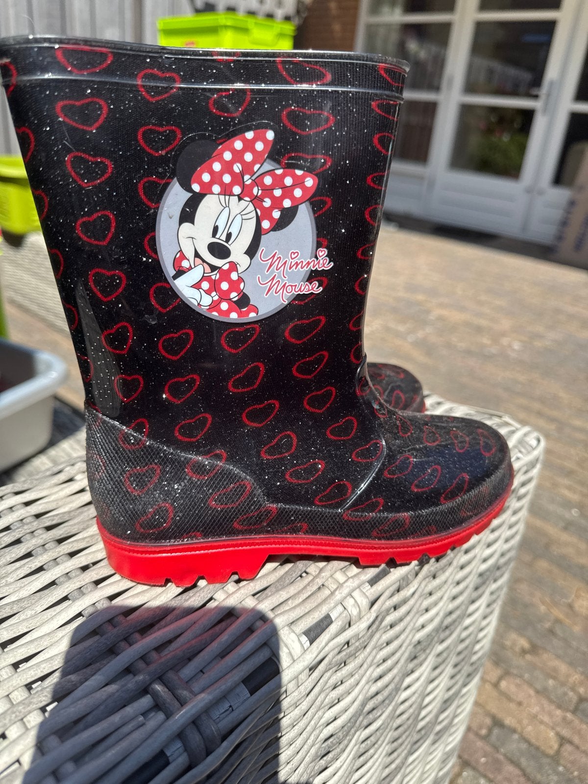 Minnie Mouse regenlaarzen zwart mt 32, Ophalen of Verzenden, Zo goed als nieuw, Meisje