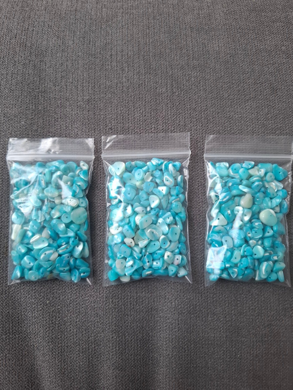 3 zakjes natuursteen kralen chips blauw partij edelsteen, Kraal, -, -, Nieuw