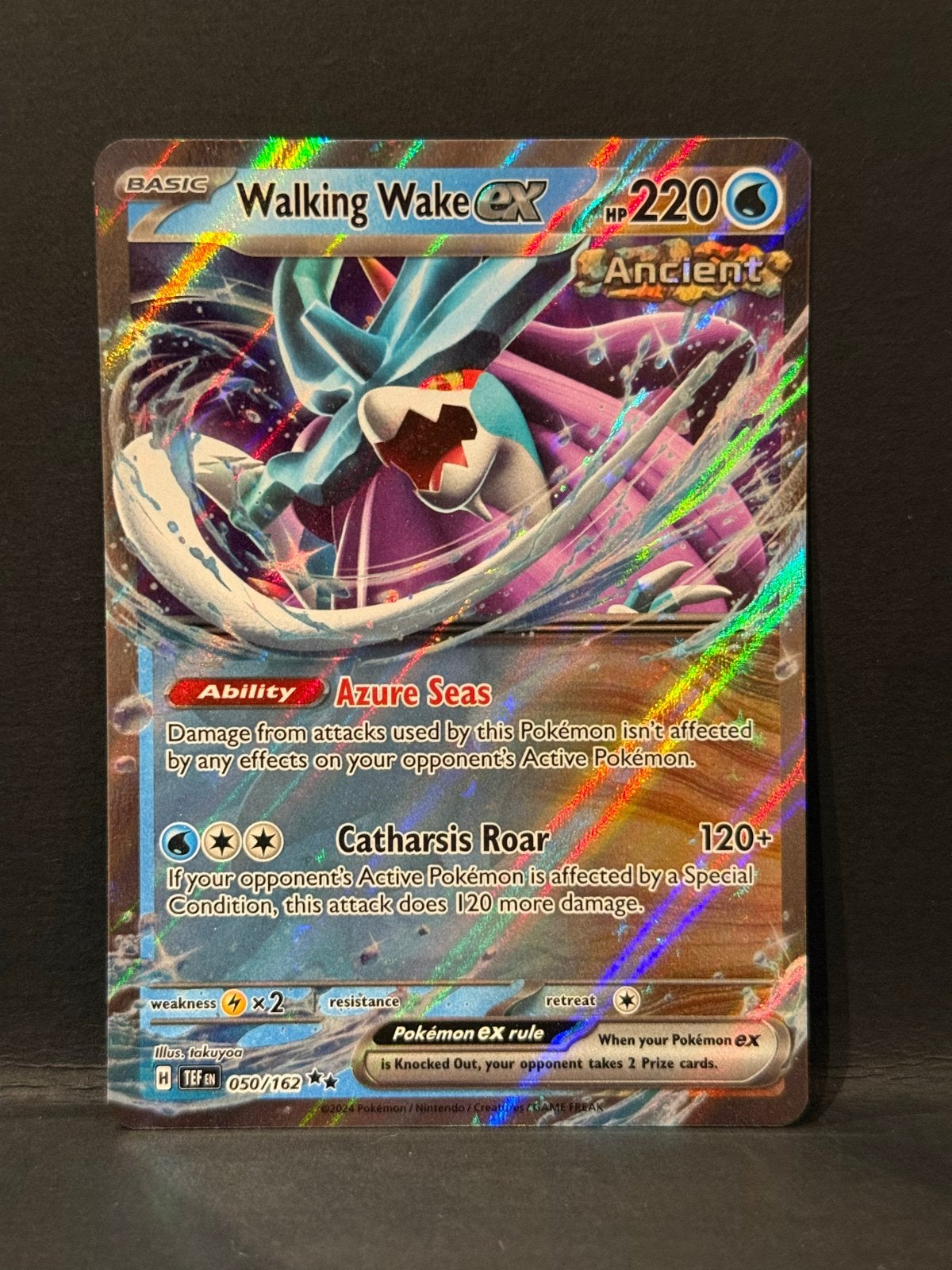 Walking Wake ex 050/162 Ancient Pokémon Kaart, Ophalen of Verzenden, Zo goed als nieuw, Losse kaart, Foil