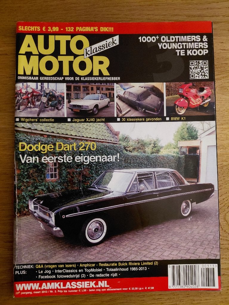 Auto Motor Klassiek 3 2013 Amphicar, XJ40, Dodge Dart BMW K1, Ophalen of Verzenden, Zo goed als nieuw, BMW