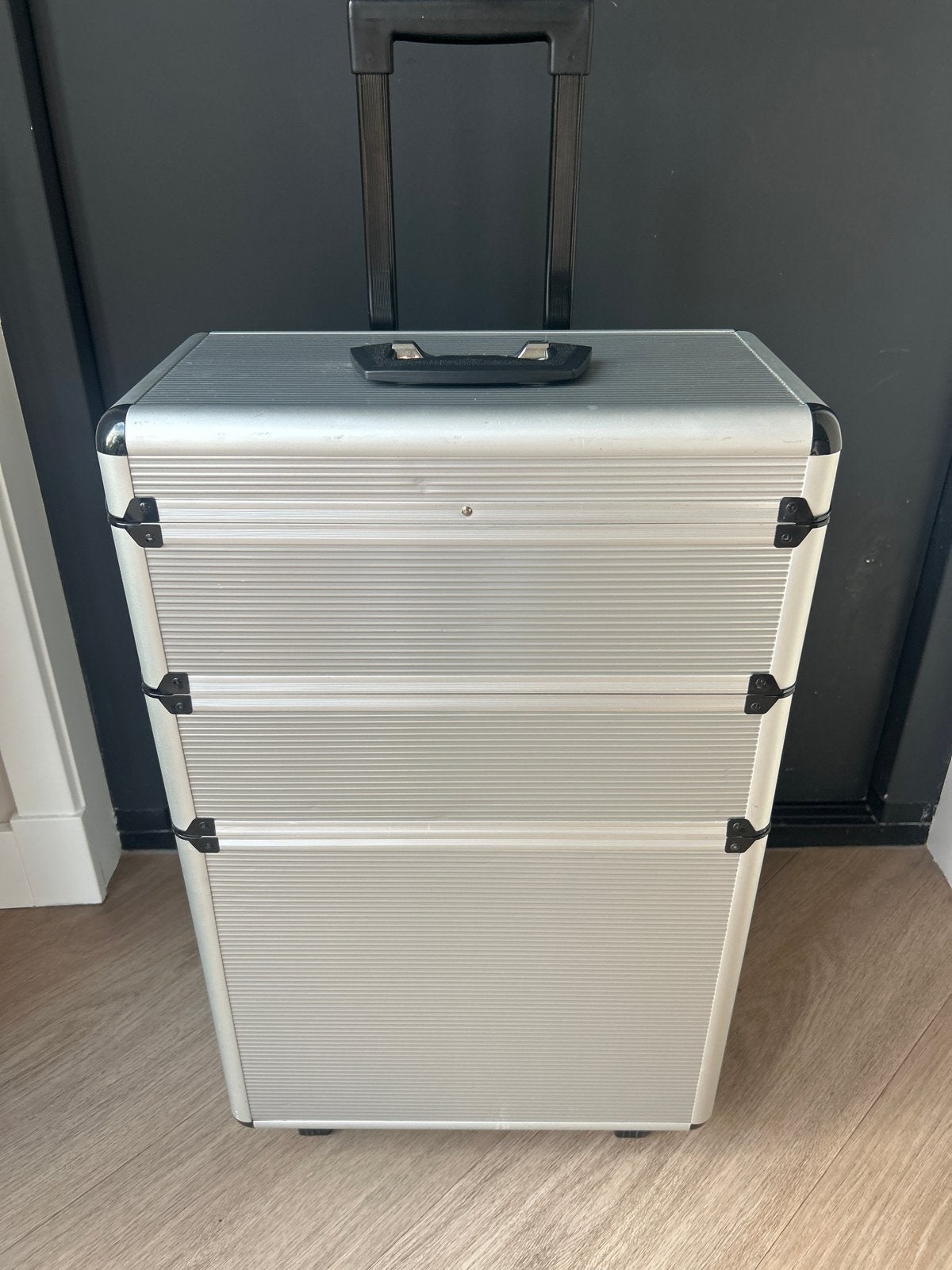 Sibel Make-up Trolley / Koffer - Zilverkleurig, Sieraden, Tassen en Uiterlijk, Beautycases, Gebruikt, Overige kleuren, Ophalen of Verzenden