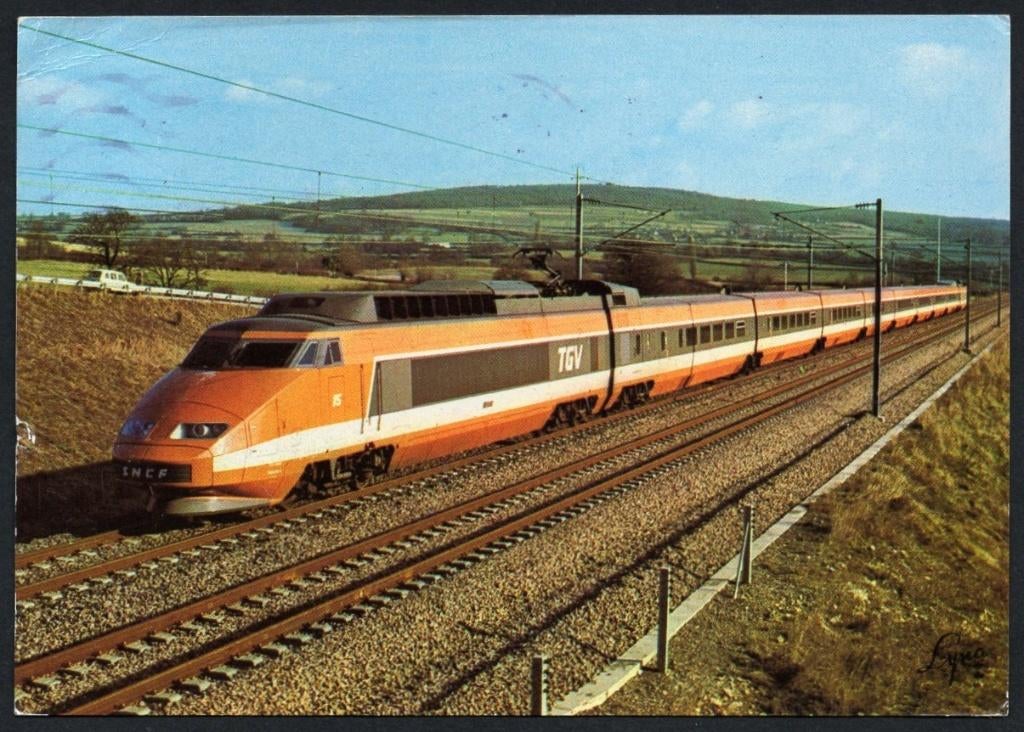 TGV van NSCF 1981 tussen Parijs en Lyon, Verzenden, 1980 tot heden, Gelopen, Voertuig