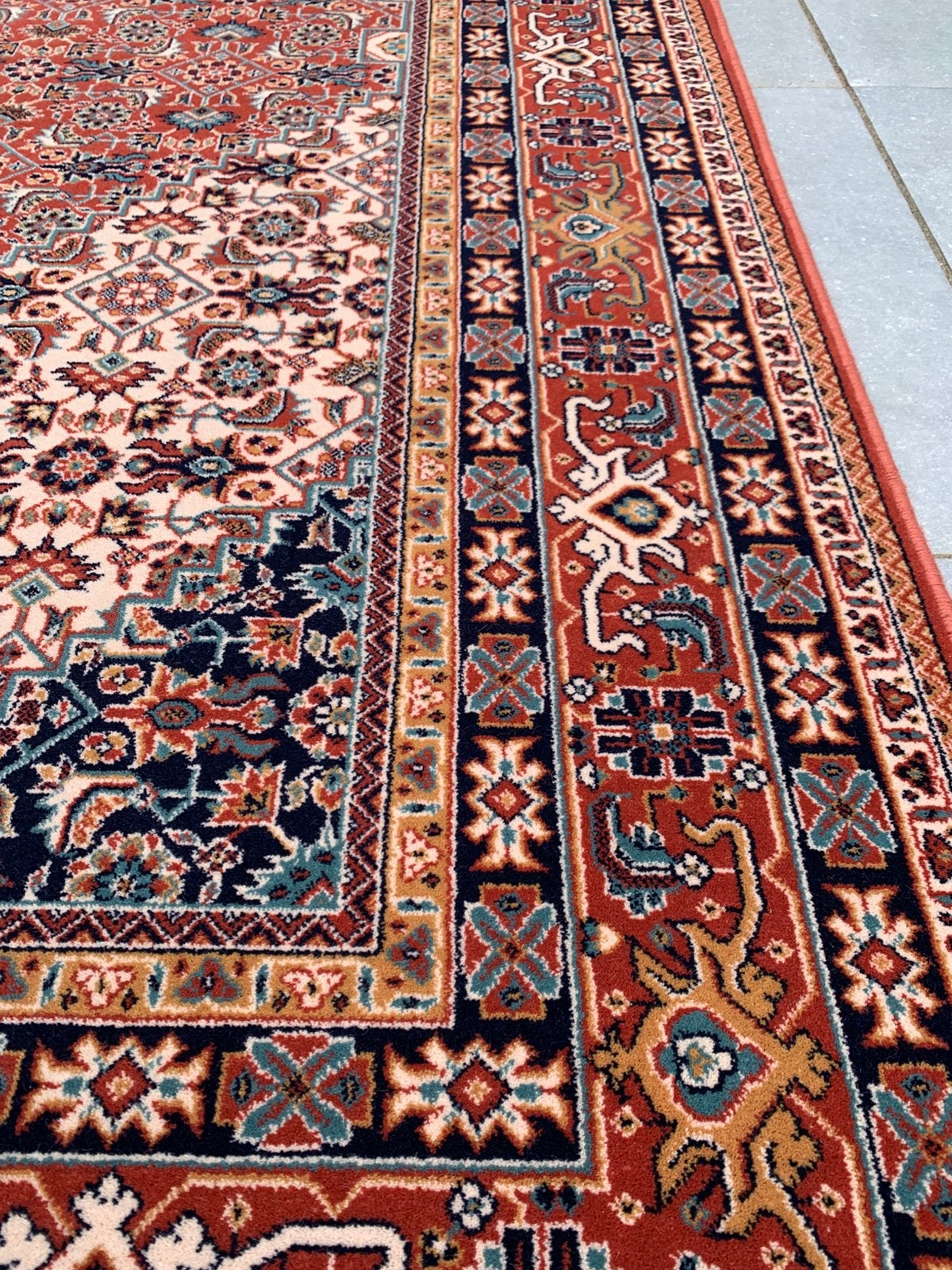 Schitterend Sfeervol Vintage Vloerkleed in NIEUWSTAAT., Ophalen, Blauw, 200 cm of meer, Zo goed als nieuw
