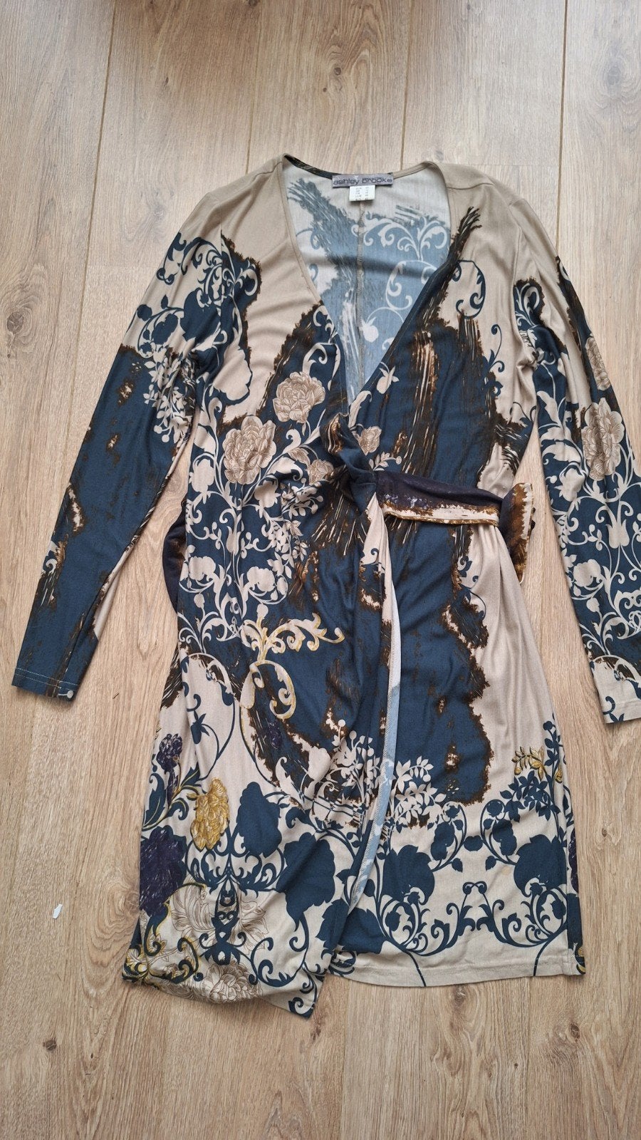 Mooi wikkeljurkje van Ashley Brook, Maat 38/40 (M), Blauw, Ophalen of Verzenden, Zo goed als nieuw