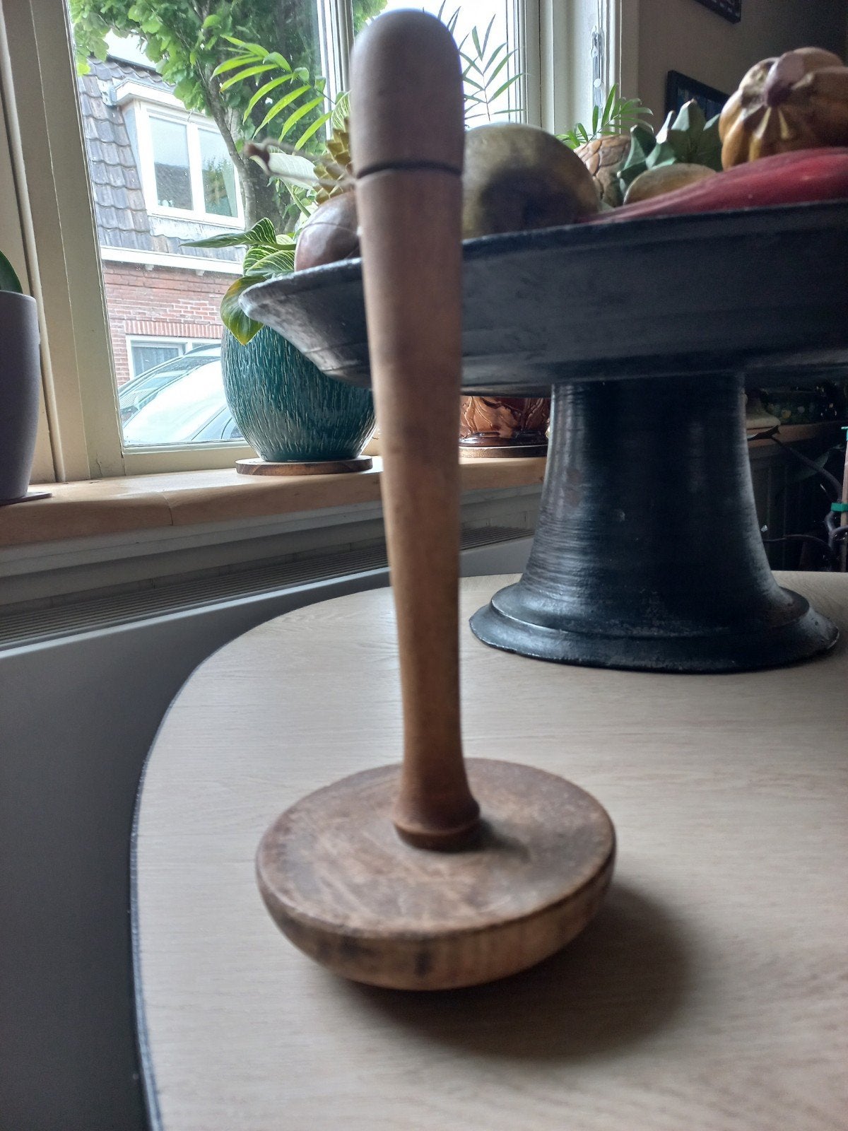 Vintage houten sokkenstopper / stoppaddenstoel, Ophalen of Verzenden
