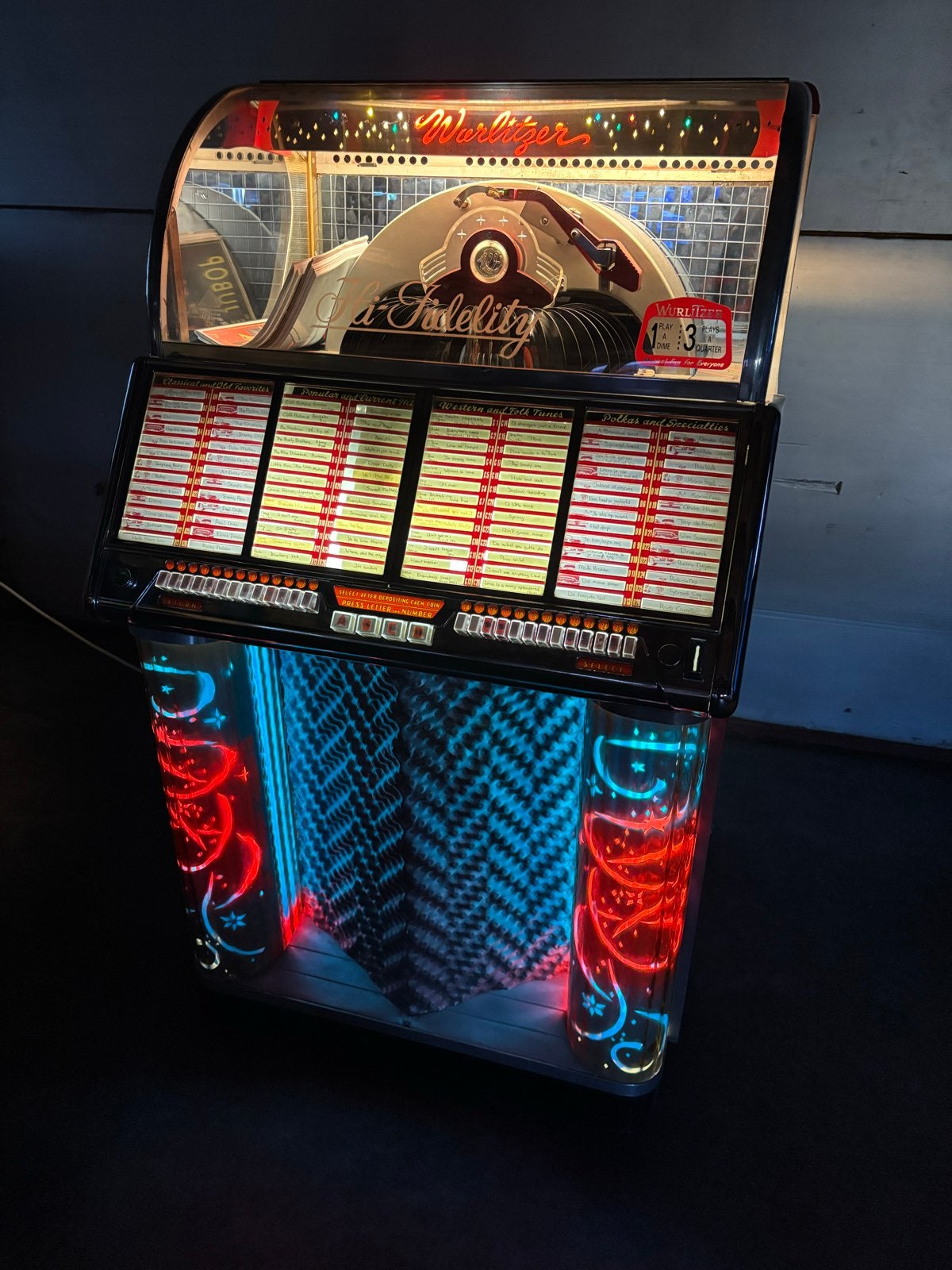 Wurlitzer Jukebox 1950-1960 -  Hi-Fidelity 0648049080, Met singles, Gebruikt, 1950 tot 1960, Ophalen of Verzenden