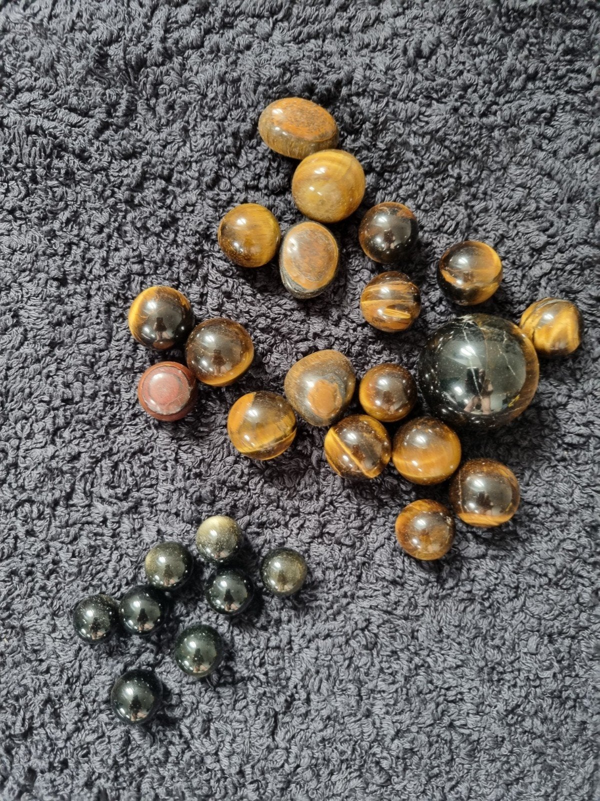 Gepolijste Tijgeroog & Obsidiaan Ballen en Stukken - 200g+, Ophalen of Verzenden