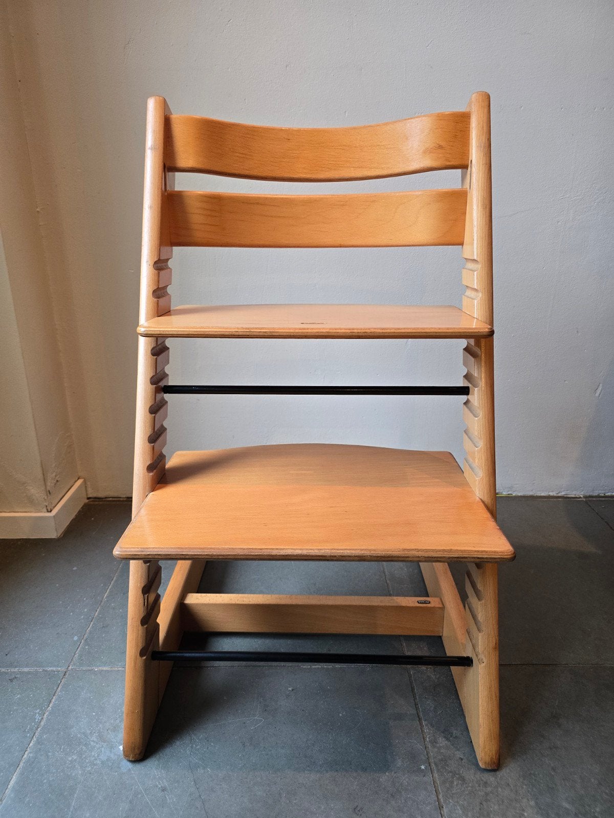 Stokke Tripp Trapp meegroeistoel - Natuurlijk hout, Ophalen of Verzenden, Gebruikt, Meegroeistoel, Aanschuifbaar