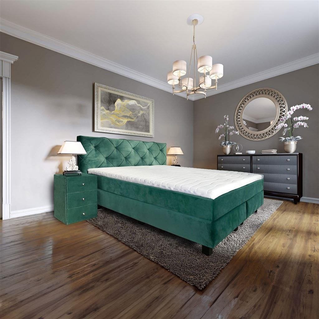 Boxspring Milano, Verzenden, 140 cm, Grijs, Hout