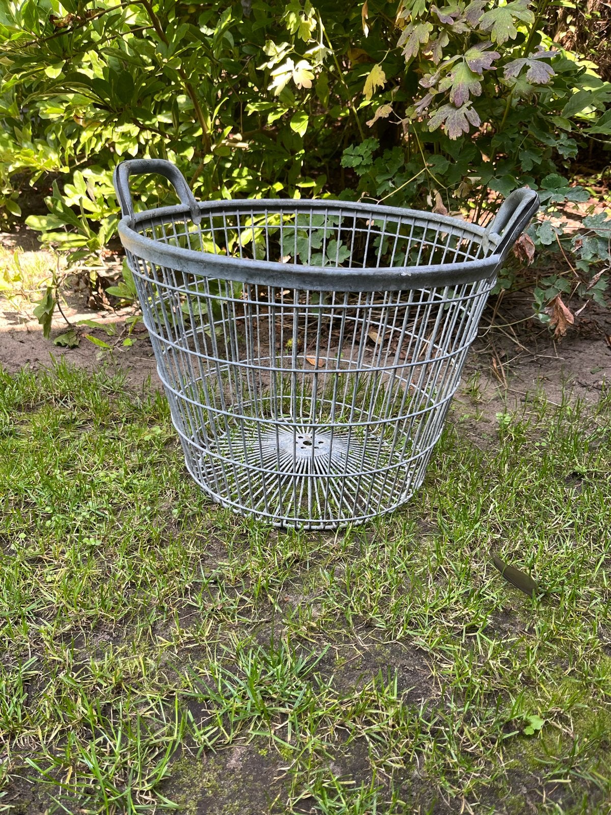 Antieke brocante aardappelmand / plukmand / decoratieve mand, Ophalen