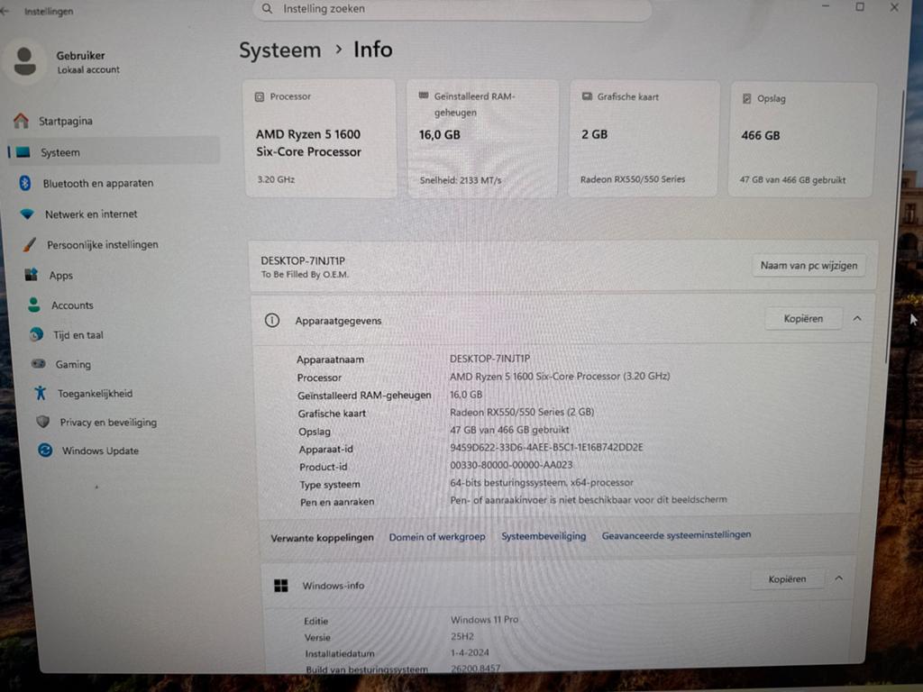 Krachtige Desktop PC - AMD Ryzen 5 1600, 16GB RAM, RX550, 2 tot 3 Ghz, 15 inch, Ophalen of Verzenden, Zo goed als nieuw