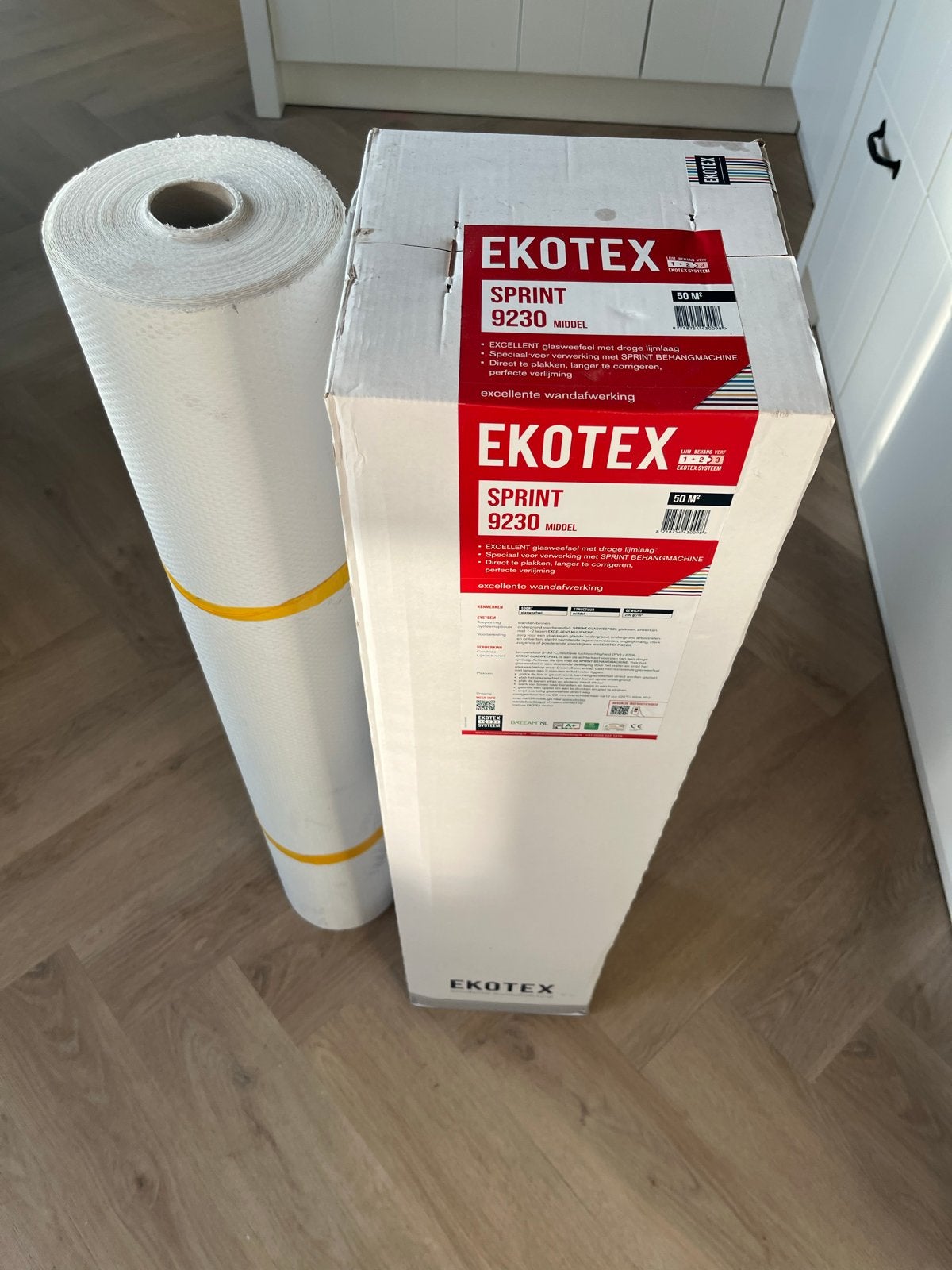 Ekotex Sprint 9230 Middel Glasweefsel 100 m², Ophalen, Overige merken, Wit, Structuur