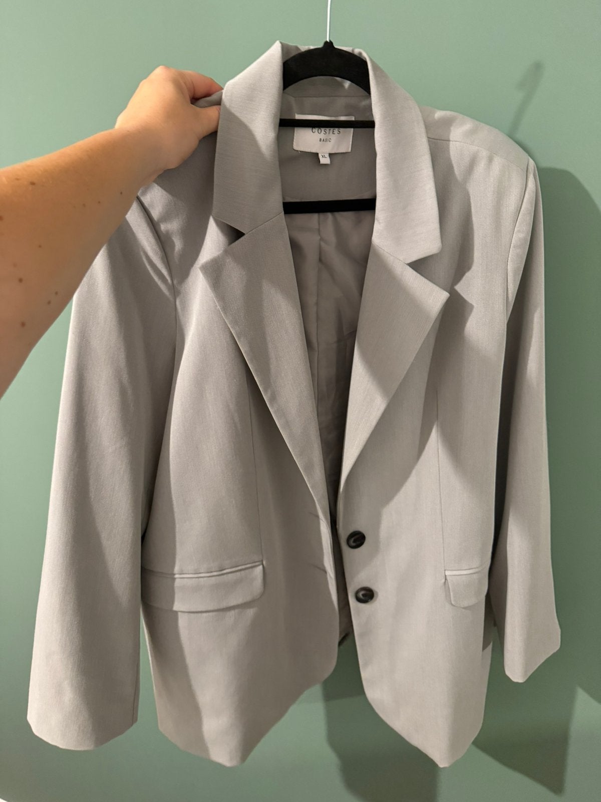 Grijze blazer, Ophalen of Verzenden, Zo goed als nieuw, Maat 46/48 (XL) of groter, Grijs
