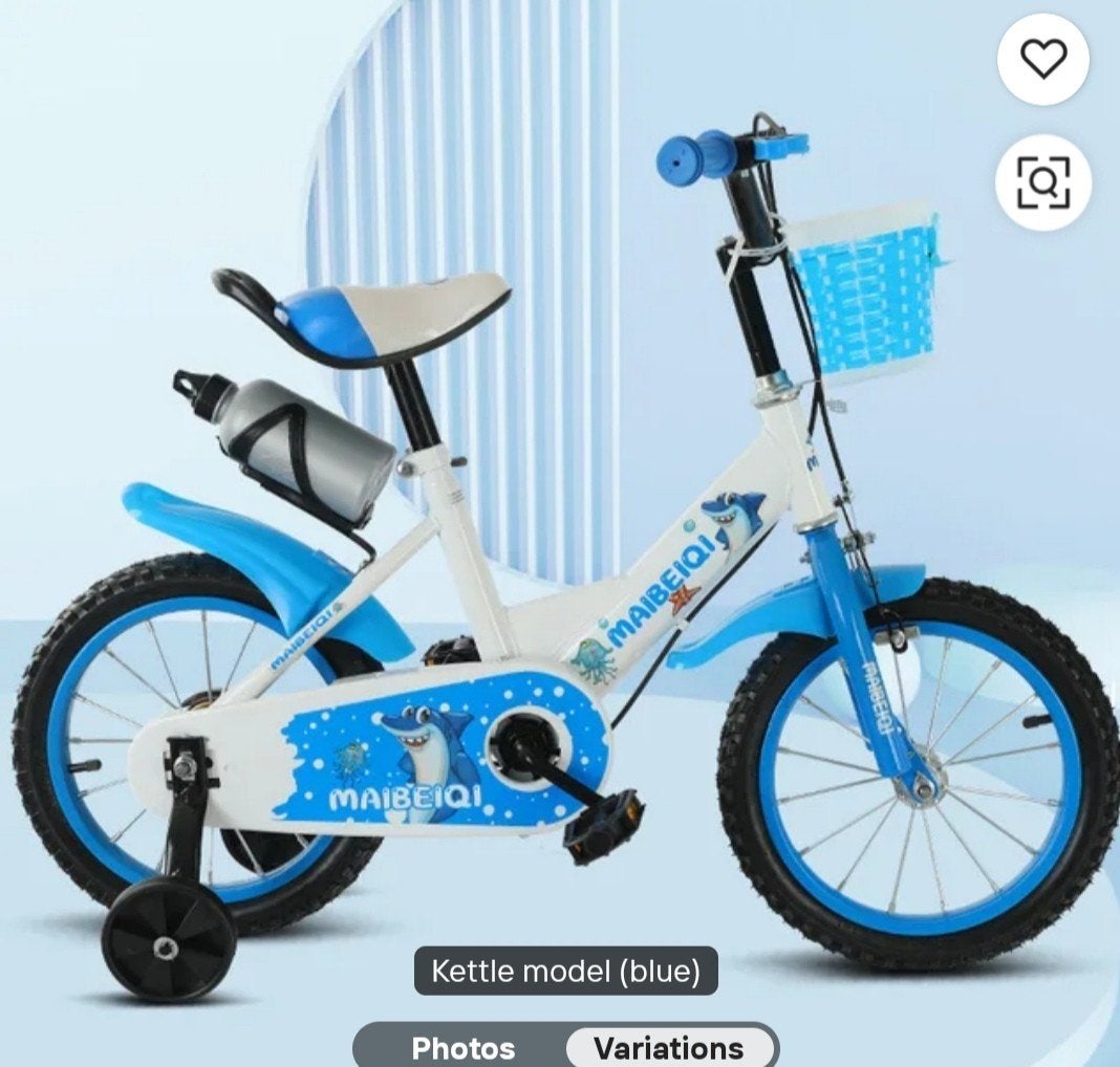 Kinderfiets Maibeiqi Blauw met Zijwieltjes en Bidon, Ophalen of Verzenden, Nieuw, Minder dan 16 inch, Zijwieltjes