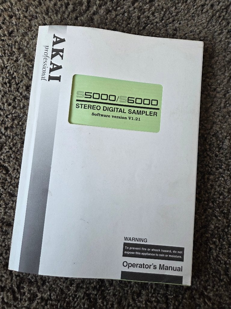 Manual Akai S5000 S6000 sampler, Muziek en Instrumenten, Ophalen of Verzenden, Zo goed als nieuw