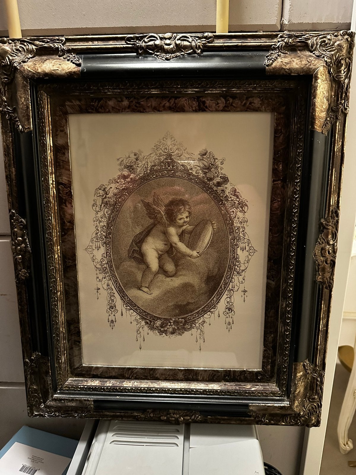 Set van 2 Barok Engeltjes Prints in Sierlijke Lijsten, Ophalen