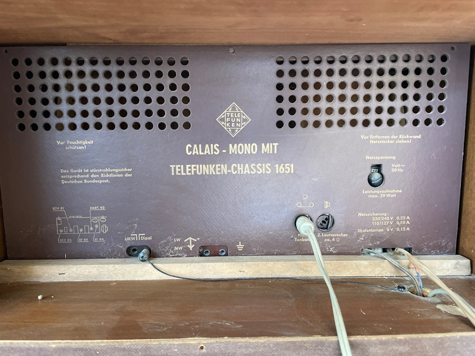Vintage Telefunken Calais Mono Met Platenspeler, Ophalen, Gebruikt, Platenspeler, Overige merken