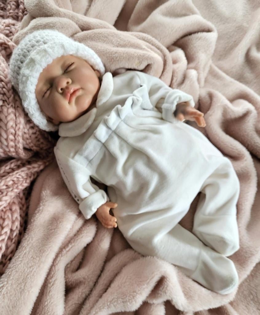 Levensechte pop, slapende babypop, zgan, newborn, nieuwstaat, Verzamelen, Ophalen of Verzenden, Zo goed als nieuw, Pop, Levensecht of Reborn