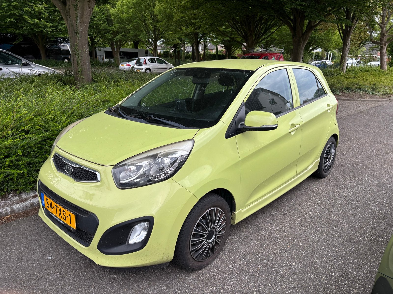 Kia Picanto 1.0 Cvvt 5-DRS 2012 Groen, Auto's, Voorwielaandrijving, Euro 5, Stof, Zwart