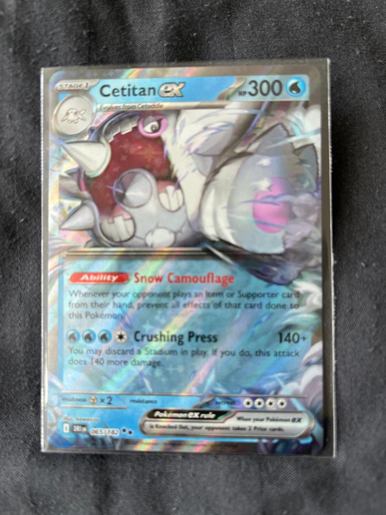 Cetitan ex Pokémon Kaart - Full Art Holo, Hobby en Vrije tijd, Verzamelkaartspellen | Pokémon, Zo goed als nieuw, Losse kaart