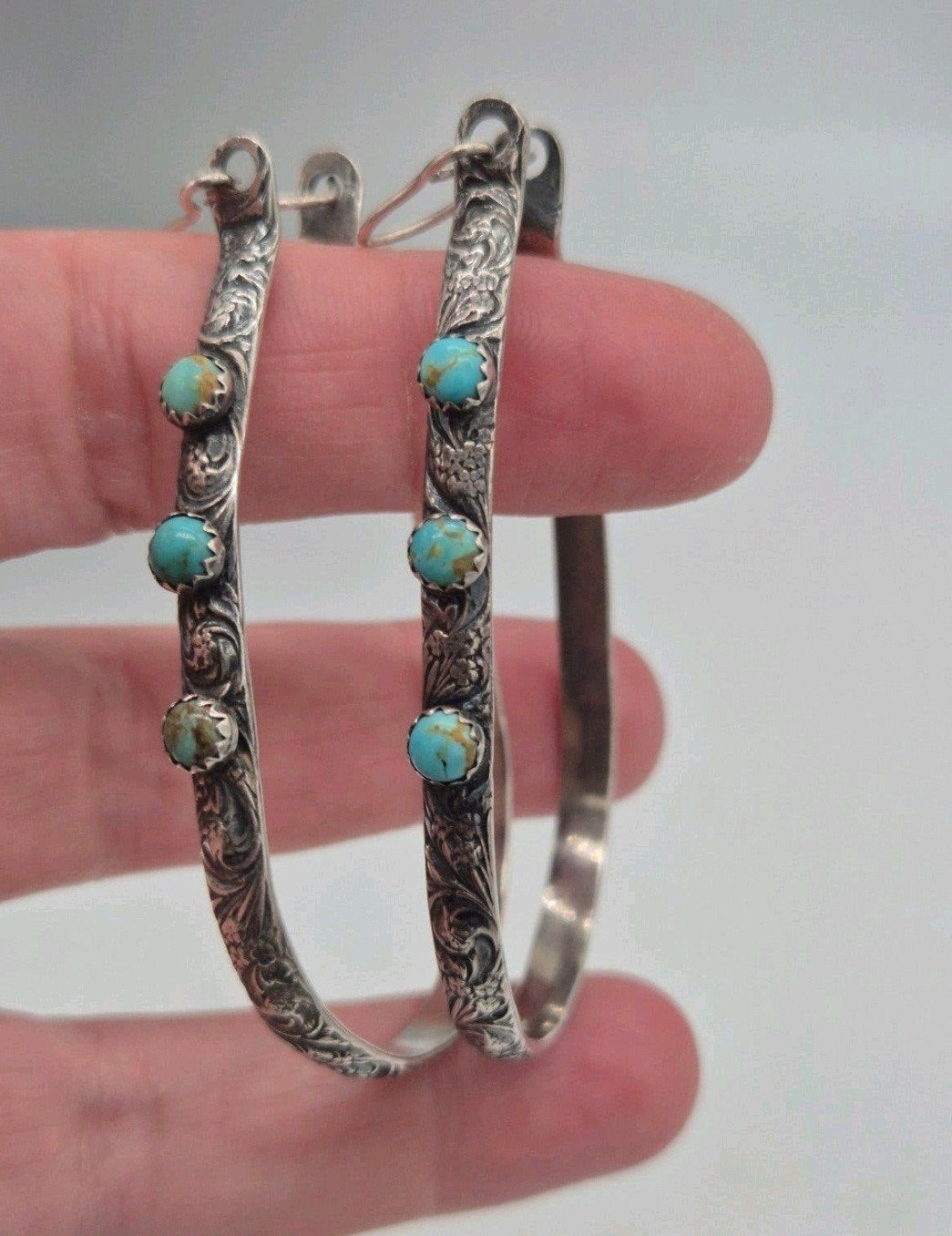 Prachtige zilveren navajo oorbellen, Verzenden, Zilver