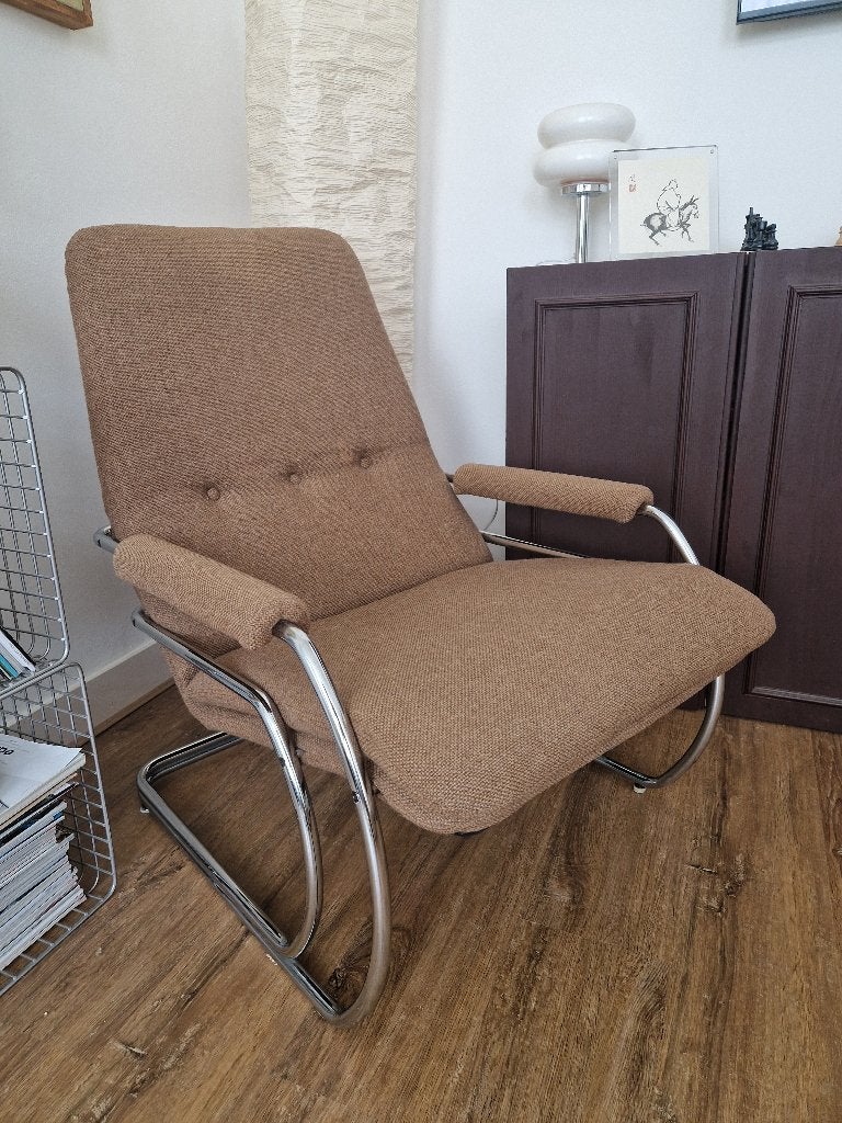 Gelderland '70s fauteuil model 301, Gebruikt, 75 tot 100 cm, Ophalen of Verzenden, Stof