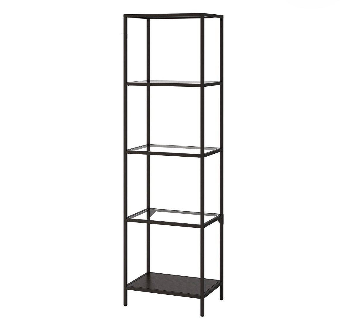 2x Ikea Vittsjö stellingkast zwartbruin/glas 51x175, Ophalen, Gebruikt