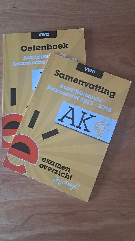 Examenoverzicht Aarderijkskunde, Gelezen, VWO, Ophalen of Verzenden, ExamenOverzicht