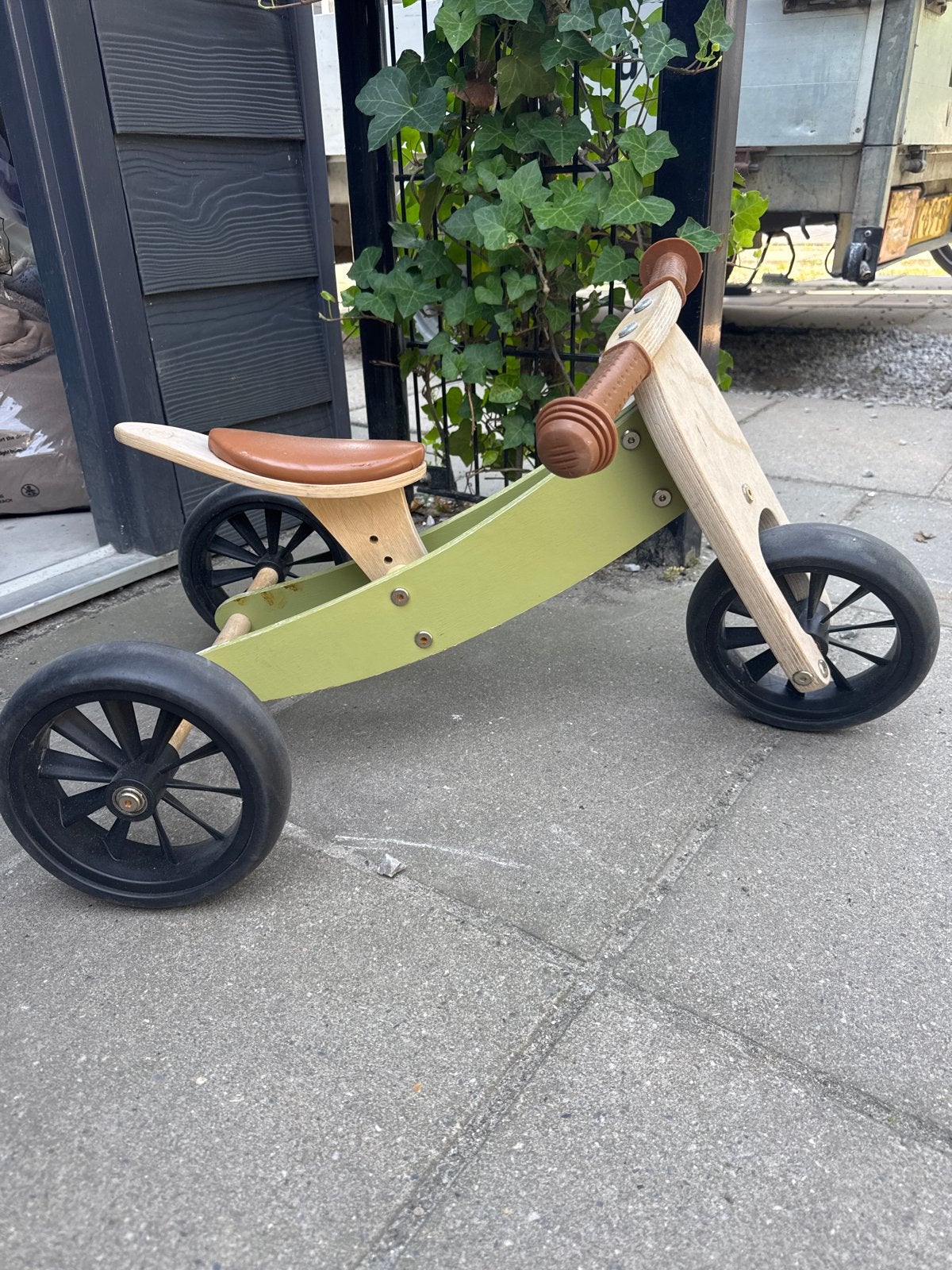 Houten loopfietsje voor peuters - Groen, Kinderen en Baby's, Ophalen, Gebruikt, Loopfiets