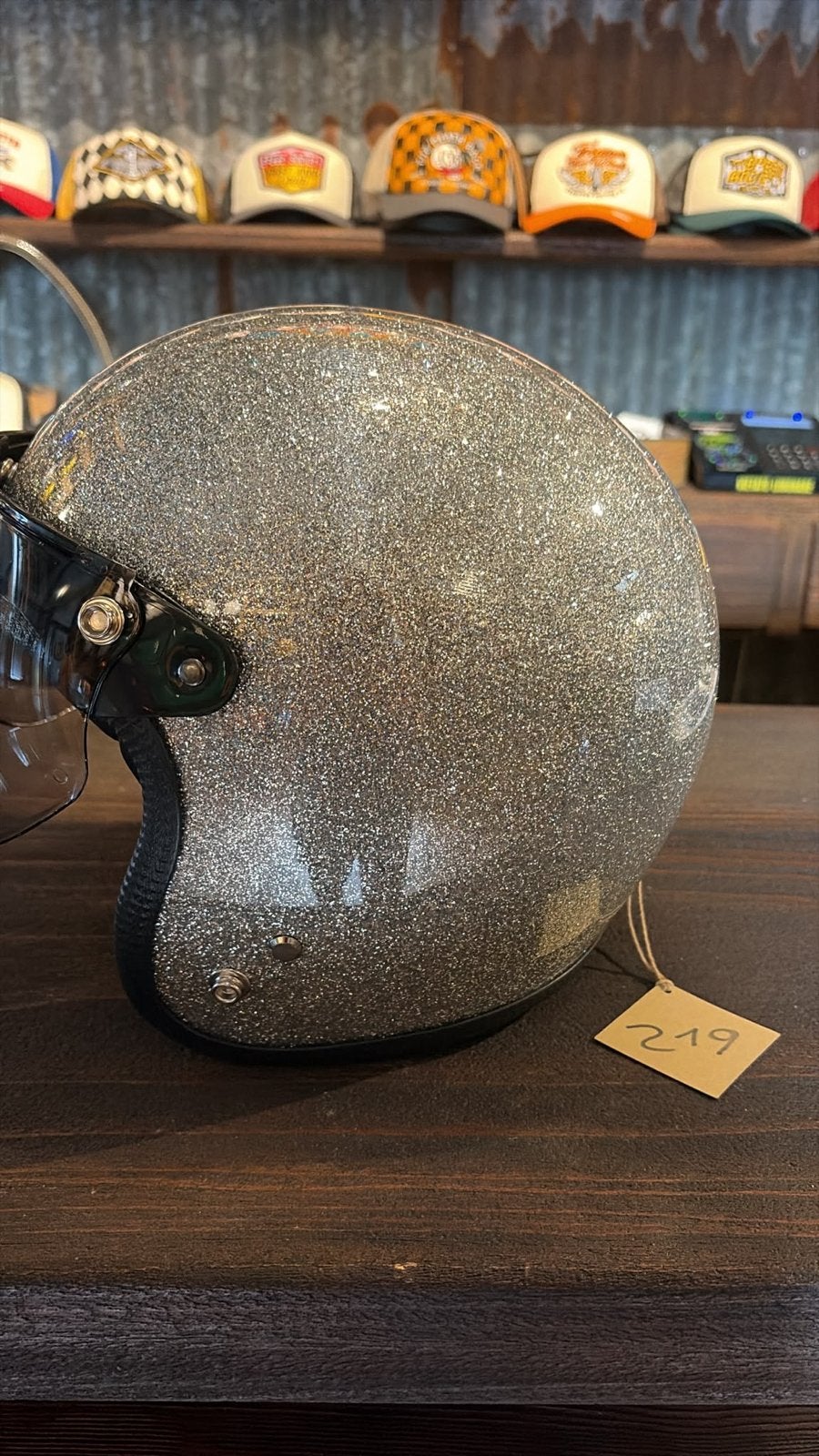 Exclusieve Glitter Helm voor Cafe Racers & Harley Davidson, Ophalen of Verzenden, Tweedehands, Heren, Overige typen