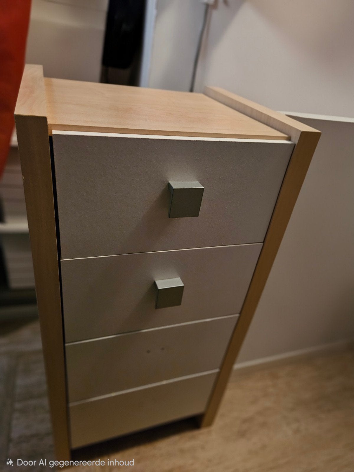 Gratis afhalen ladekast hout wit 4 lades bureaukast ladeblok, Huis en Inrichting, Ophalen, Gebruikt, 3 of 4 laden, Modern