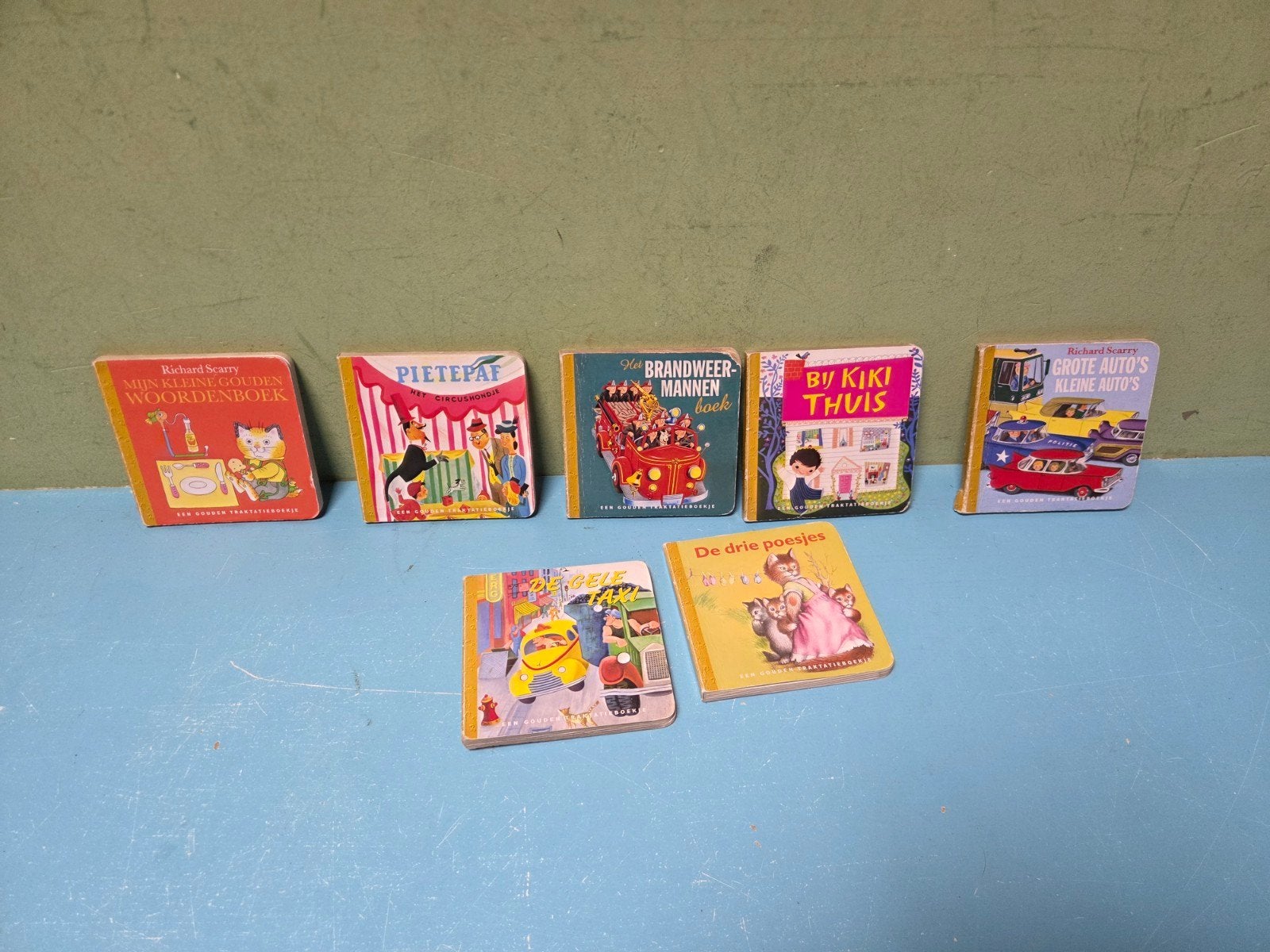 Set van 7 Gouden Boekjes - Vintage Kinderboeken, Gelezen, Fictie algemeen, Ophalen of Verzenden, Richard Scarry