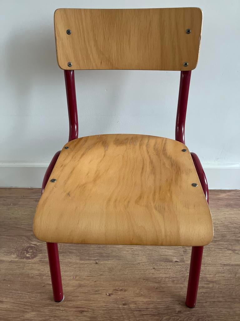 Vintage schoolstoel - Hout en metaal, Ophalen, Gebruikt, Overige kleuren, Eén