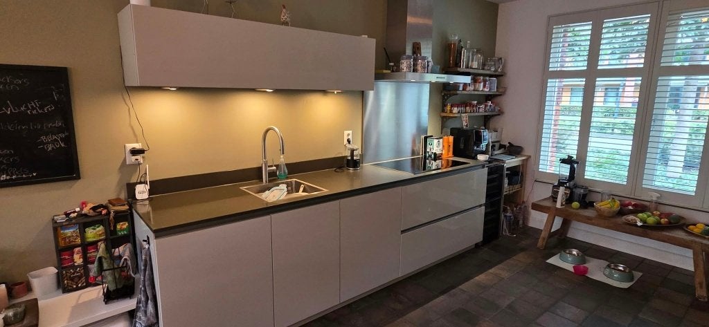Luxe Qlinea Kasjmier Hoogglans Keuken GEDEMONTEERD, Overige kleuren, Dubbelwandige keuken, Ophalen of Verzenden, Zo goed als nieuw