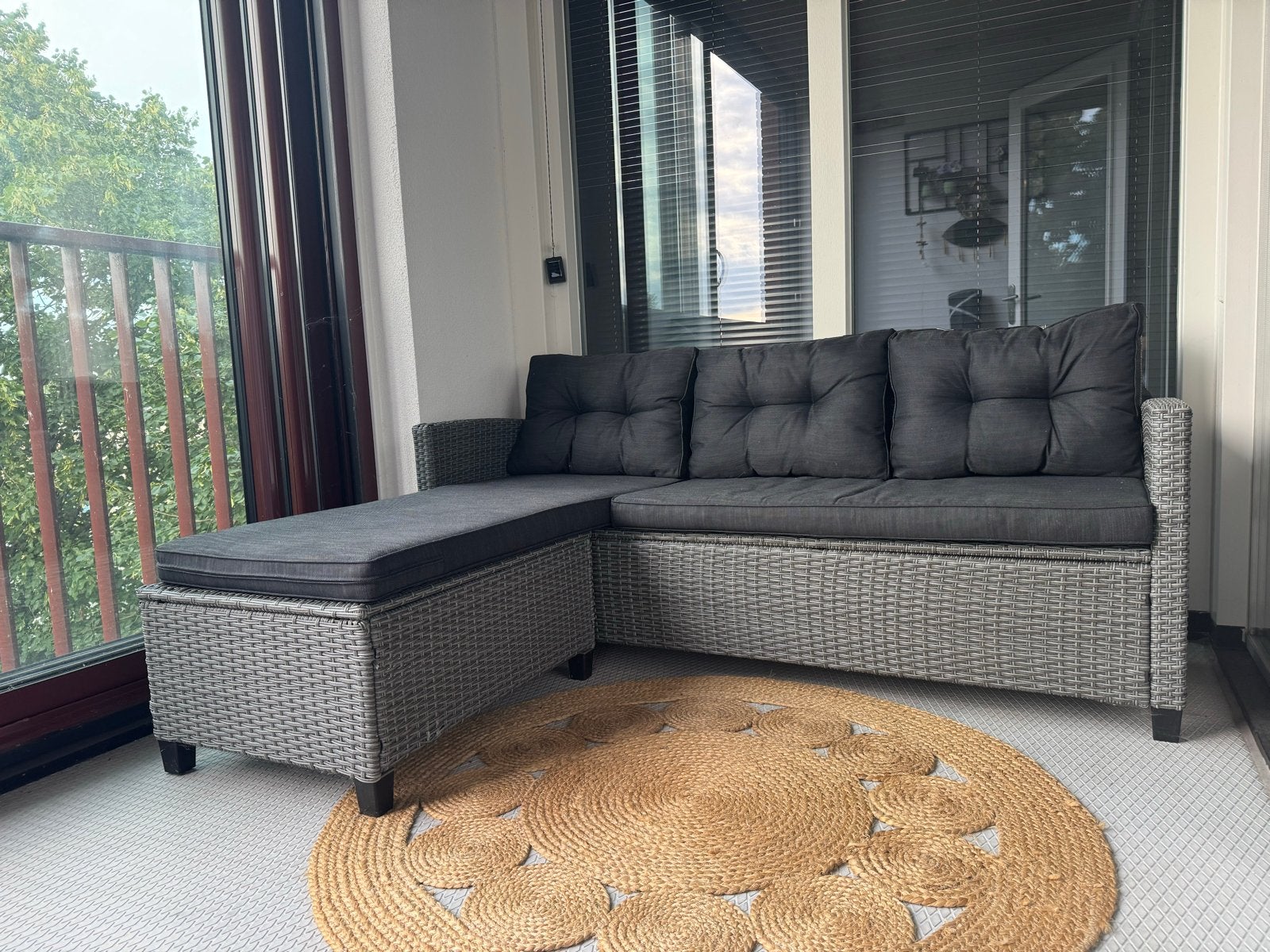 Grijze Loungeset, Ophalen, 3 zitplaatsen, Zo goed als nieuw, Loungeset