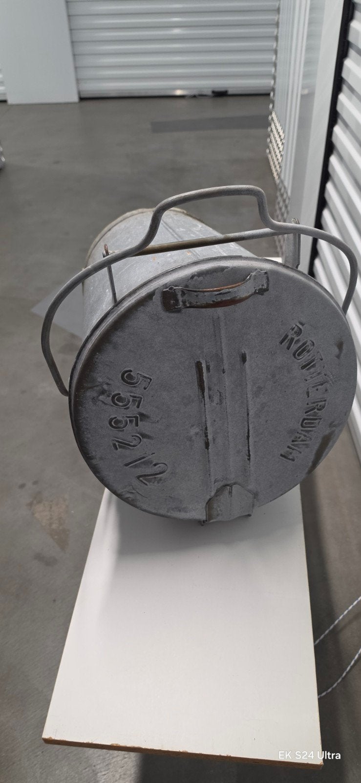 Zinken vintage afvalemmer Rotterdam, 40 liter of meer, Ophalen, Gebruikt