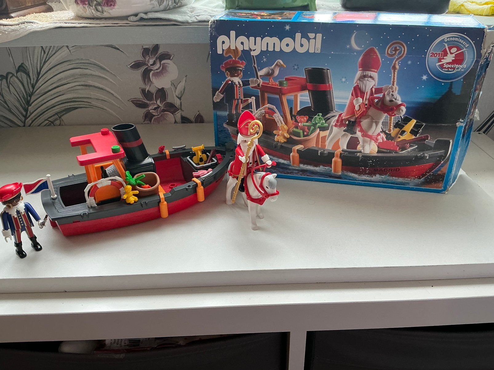 Playmobiel stoomboot van sinterklaas en zwarte piet, Ophalen of Verzenden, Gebruikt