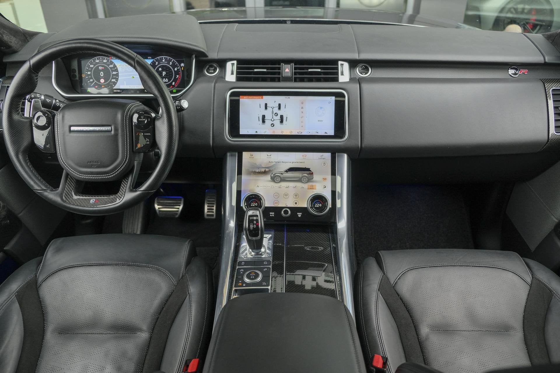 Land Rover Range Rover Sport P575 SVR 575pk Panoramadak *BTW, Auto's, Land Rover, Automaat, Zwart, Leder, Bedrijf