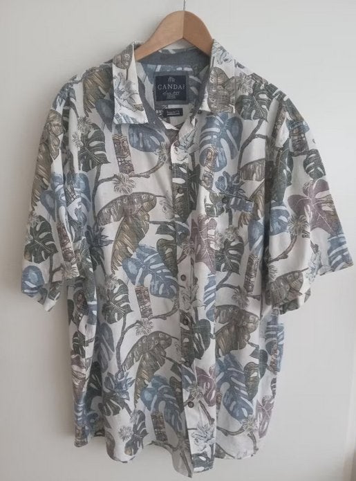 C&A Canda overhemd met bladeren print, maat 3 XL, Oosterveldweg 15, 7274 DZ, Zo goed als nieuw, Stichting Angel's Choice, Angelschoice@gmail.com