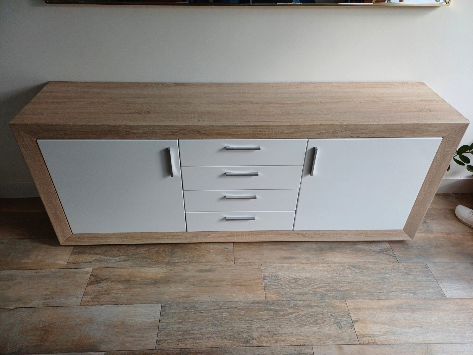 Dressoir licht eiken Woonexpress 198,5 cm breed, Huis en Inrichting, Overige materialen, Met lade(s), 150 tot 200 cm, Ophalen of Verzenden