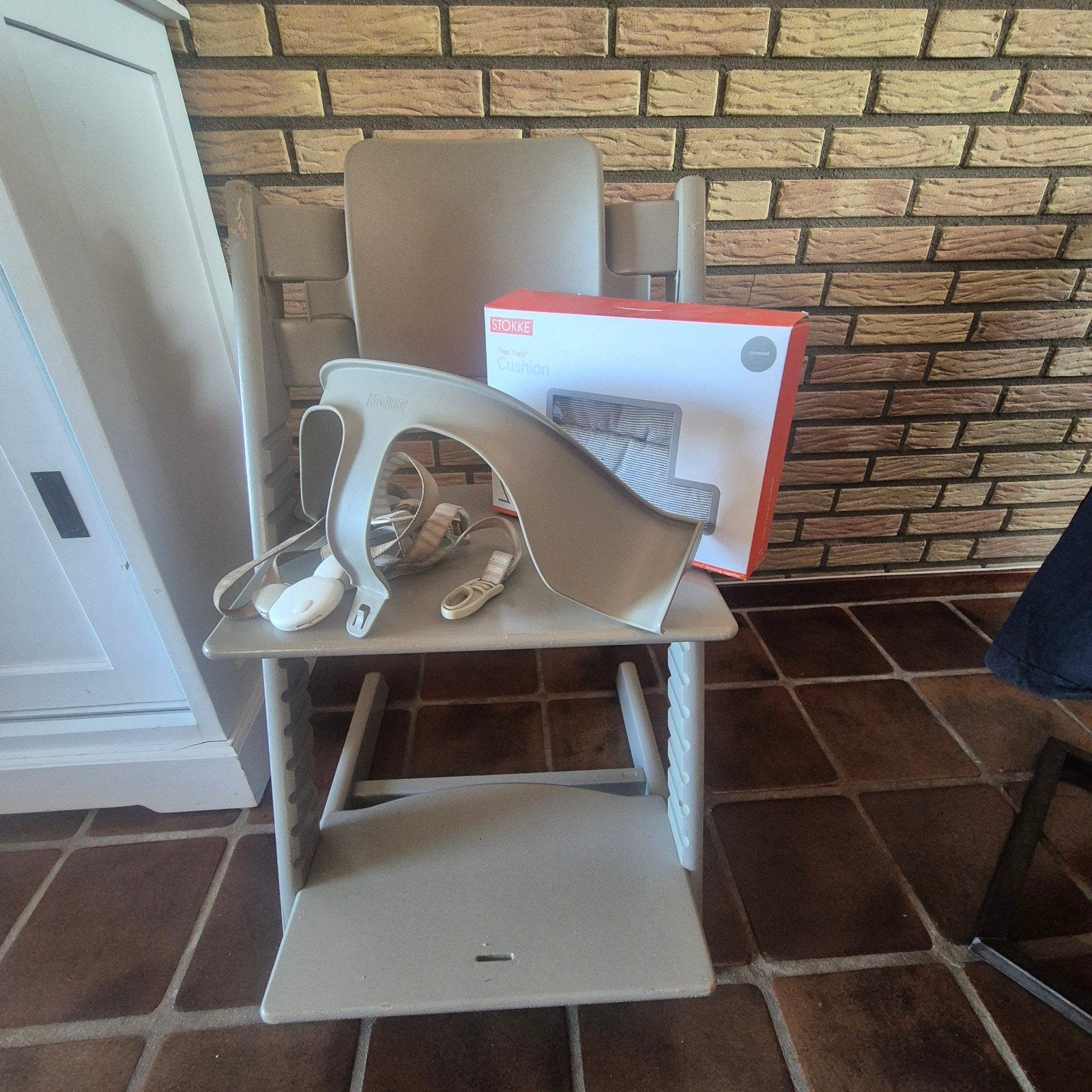 Stokke Tripp Trapp kinderstoel met baby set, Ophalen, Gebruikt, Meegroeistoel, Aanschuifbaar